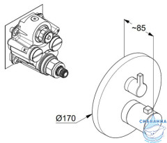 Встраиваемый смеситель для душа Kludi Nova Fonte 208355315 (белый матовый)