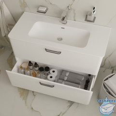 Тумба напольная с умывальником, белая, 100 см, Brick, IDDIS, BRI10WFi95K