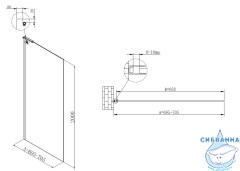 Walk-in Vincea Walk In HA 70 профиль хром, стекло прозрачное VSW-7HA700CL
