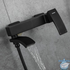 Смеситель для ванны Gappo G3207-6 с аксессуарами ( черный матовый)