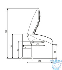 Смеситель для ванны на борт Gappo G1148-8 с аксессуарами (хром/белый)