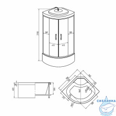 Душевая кабина Erlit  ER3509TP-C4 90x90 профиль хром, стекло тонированное