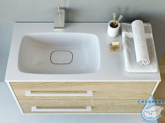 Тумба Aqwella 5 Stars Miami 90 дуб сонома с раковиной Malaga 90L левая