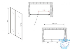 Дверь в нишу ABBER Sonnenstrand AG04140S 140x195 профиль хром, стекло прозрачное