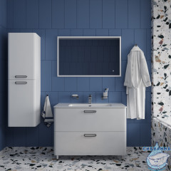 Тумба Iddis Brick 100 белый глянец с раковиной 100 BRI10WFi95