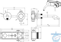 Смеситель для раковины встраиваемый Allen Brau Priority 5.31A03-GB (золото брашированное)