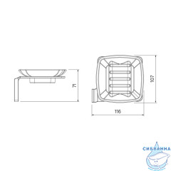 Мыльница, матовое стекло, сплав металлов, Slide, IDDIS, SLIBSG0i42