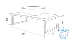 Столешница 1MARKA GRUNGE LOFT 90 Дуб Намибия