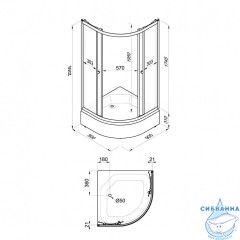 Душевое ограждение Тритон Ультра 90x90 В профиль белый, стекло прозрачное Щ0000061812 (с поддоном)