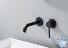 Смеситель для раковины встраиваемый Aquatek Европа AQ1313MB (черный матовый)