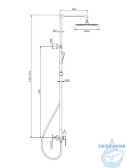 Душевая система Raglo 300 1 режим R10.24.03 (сатин золотой)