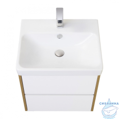 Тумба Акватон Сканди 70 белый/дуб рустикальный, с раковиной Адриана 70