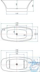 Акриловая ванна Aquanet Family Smart 170x78 (черный глянцевый/белый)