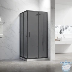 Душевое ограждение Veconi Rovigo 100x90 профиль черный, стекло тонированное RV27B-10090-05-C8 (без поддона)