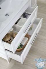 Тумба Aquanet Бостон М 100 с раковиной Бостон 100 белый матовый