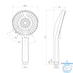 Лейка для душа, 4F, белая матовая, Rora, Milardo, ROR4FWRM18