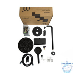 Душевая система скрытого монтажа с тропическим душем и ручным душем, черный матовый, Rora, Milardo, RORBL02M67