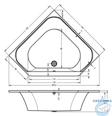 Акриловая ванна Riho Austin 145x145 с каркасом