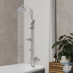 Душевой гарнитур с тропической лейкой, глянцевый хром, Ideal Spa, Milardo, ILSSB3FM76