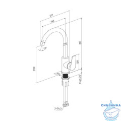 Смеситель для кухни, черный матовый, Meal, Milardo, M01BLJ0M05