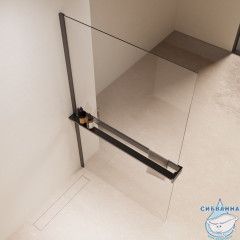 Walk-in Vincea Walk In HS 100 профиль вороненая сталь, стекло прозрачное VSW-1HR100CLGM