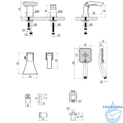 Смеситель для ванны на борт Lemark Unit LM4547C (хром)