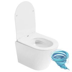 Унитаз подвесной безободковый Abber Bequem AC1102T с сиденьем Soft Close (микролифт) (белый)