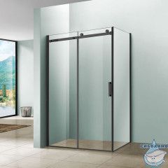 Душевое ограждение Vincea Como 130x90 профиль черный, стекло прозрачное VSR-1C9013CLB