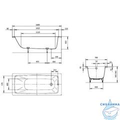 Стальная ванна Kaldewei Cayono 748 160x70 standard с ножками