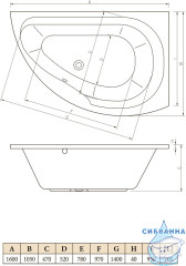 Акриловая ванна C-BATH Aqua 160x105 R с каркасом