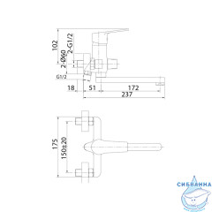 Смеситель для ванны Milardo Helic  HELSB02M02 с душевым гарнитуром (хром)