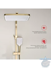 Душевая система Raglo 340 1 режим R01.24.03 (сатин золотой)
