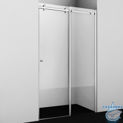 Дверь в нишу Wasserkraft Vils 100 см профиль хром, стекло прозрачное 56R12