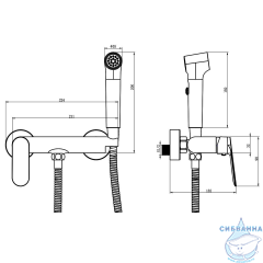 Смеситель с гигиеническим душем Azario Alanti AZ-K2532B (черный матовый)