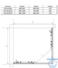 Душевое ограждение Vincea Slim 100x90 профиль черный, стекло прозрачное VSS-6SL9010CLB