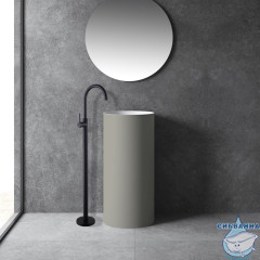  Смеситель для раковины напольный ABBER  Wasser Kreis AF8141B (без донного клапана) (черный матовый)