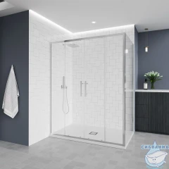 Душевое ограждение Veconi Эво 150x80 профиль хром, стекло прозрачное E4-SP-CH-15080-01-C9 (без поддона)