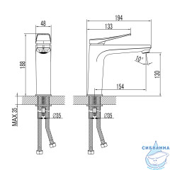 Смеситель для раковины Lemark Bronx LM3737MW (с донным клапаном) (белый матовый)