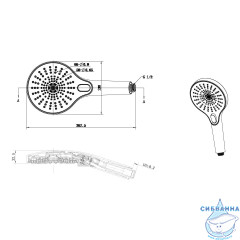 Душевая система Vincea Inspire 250 1 режим VSFW-3I22MT5GM (вороненая сталь)