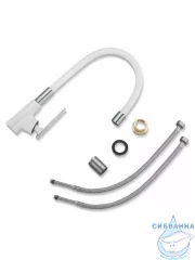 Смеситель кухни Frap F4458 (хром/белый)