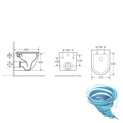 Унитаз подвесной безободковый Calypso CS46UQ-TK с сиденьем Soft Close (микролифт)