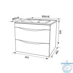 Тумба с умывальником Iddis Cloud 60 см белый