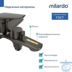 Смеситель для ванны Milardo Лип LEAGM00M02 (графит)
