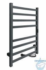Полотенцесушитель электрический Indigo Oktava Slim (с таймером) 50х80 серый (с возможностью скрытого подключения, подключение R/L)