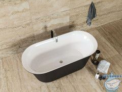 Акриловая ванна Aquanet Family Smart 170x78 (черный глянцевый/белый)