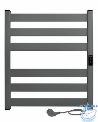 Полотенцесушитель электрический Indigo Oktava Slim П6 (с таймером) 50х60 серый (с возможностью скрытого подключения, подключение R/L)