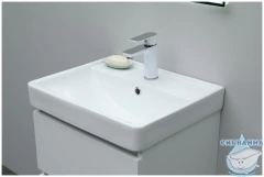 Тумба Aquanet Вега 50 с раковиной Aquanet Ирис 50 белый глянцевый