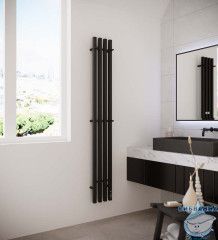 Полотенцесушитель электрический Terminus Quatro 21х160 квадратная (с возможностью скрытого подключения) (черный муар)