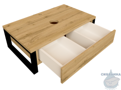 Тумба подвесная 1Marka GRUNGE LOFT 100П (1 ящик) Дуб Вотан с раковиной Sanita Luxe Инфинити 60