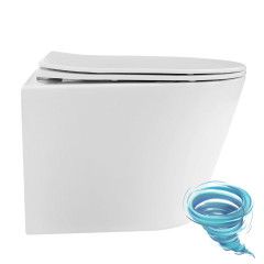 Унитаз подвесной безободковый Abber Bequem AC1102T с сиденьем Soft Close (микролифт) (белый)